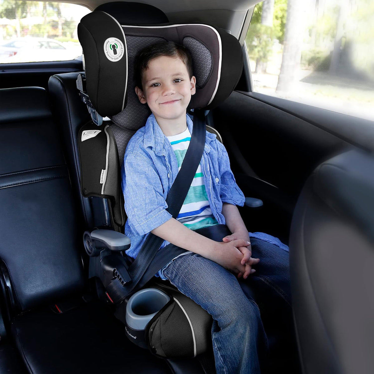 Protect 2-in-1 Folding Belt-Positioning Booster Seat, Grey Tech
