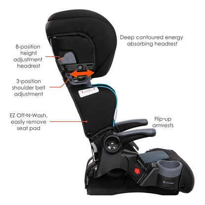 Protect 2-in-1 Folding Belt-Positioning Booster Seat, Grey Tech
