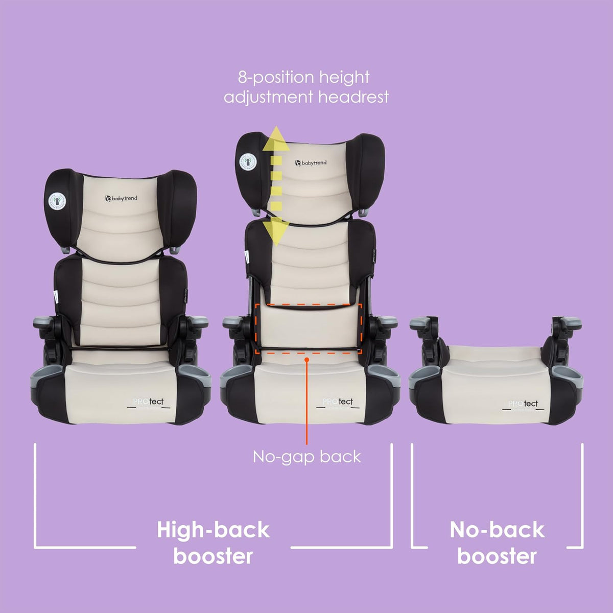 Protect 2-in-1 Folding Belt-Positioning Booster Seat, Grey Tech