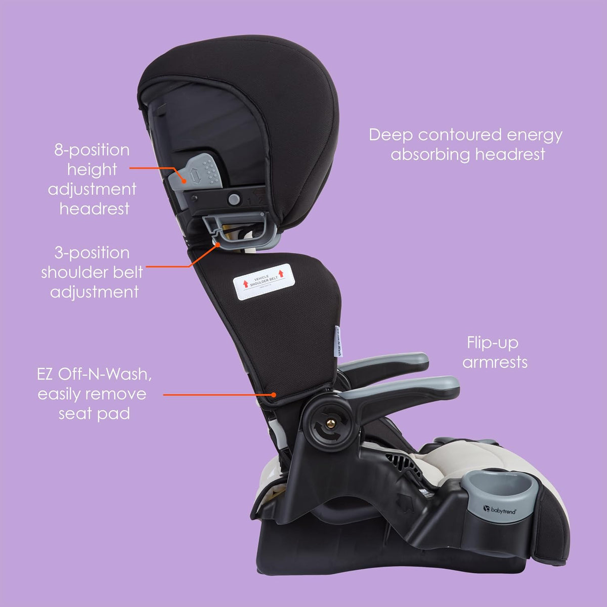 Protect 2-in-1 Folding Belt-Positioning Booster Seat, Grey Tech