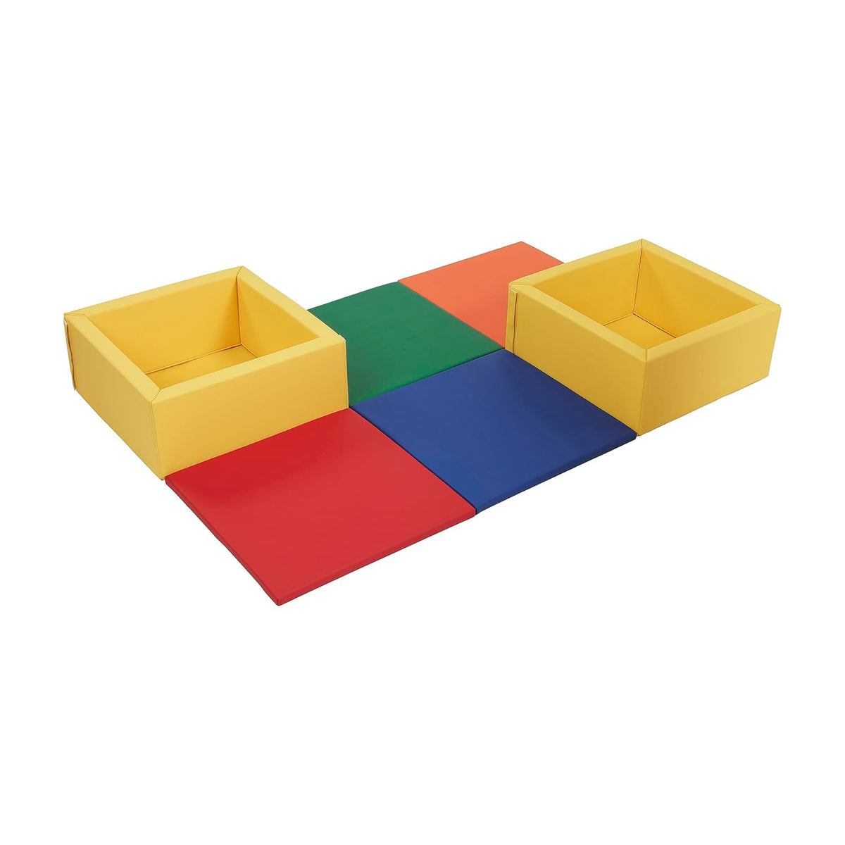SoftZone Play Patch Activity Mat and Toy Bins, Beginner Playset, Assorted, 6-Piece