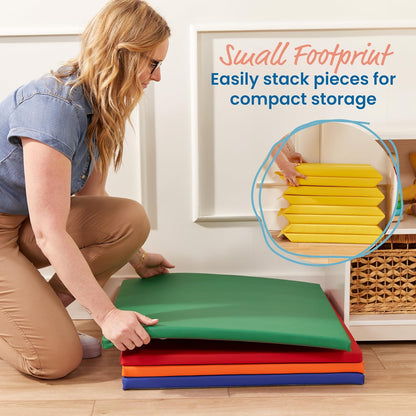SoftZone Play Patch Activity Mat and Toy Bins, Beginner Playset, Assorted, 6-Piece