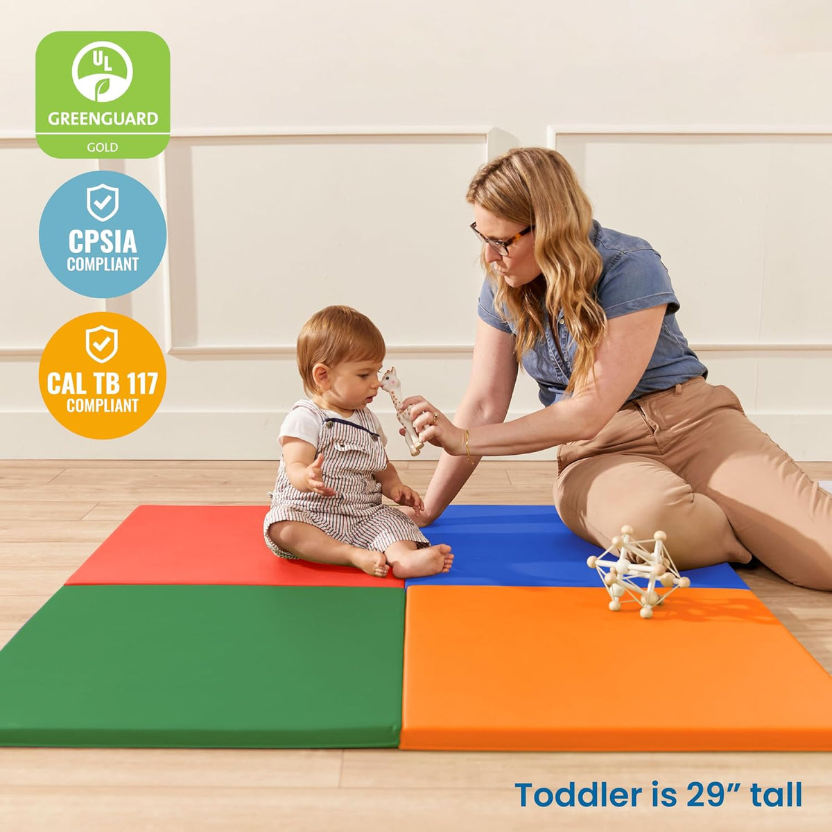 SoftZone Play Patch Activity Mat and Toy Bins, Beginner Playset, Assorted, 6-Piece