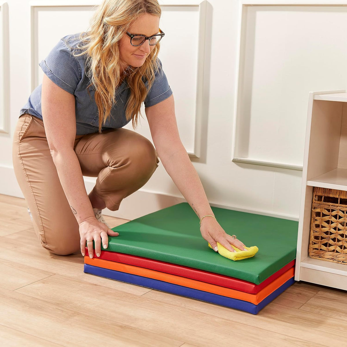 SoftZone Play Patch Activity Mat and Toy Bins, Beginner Playset, Assorted, 6-Piece