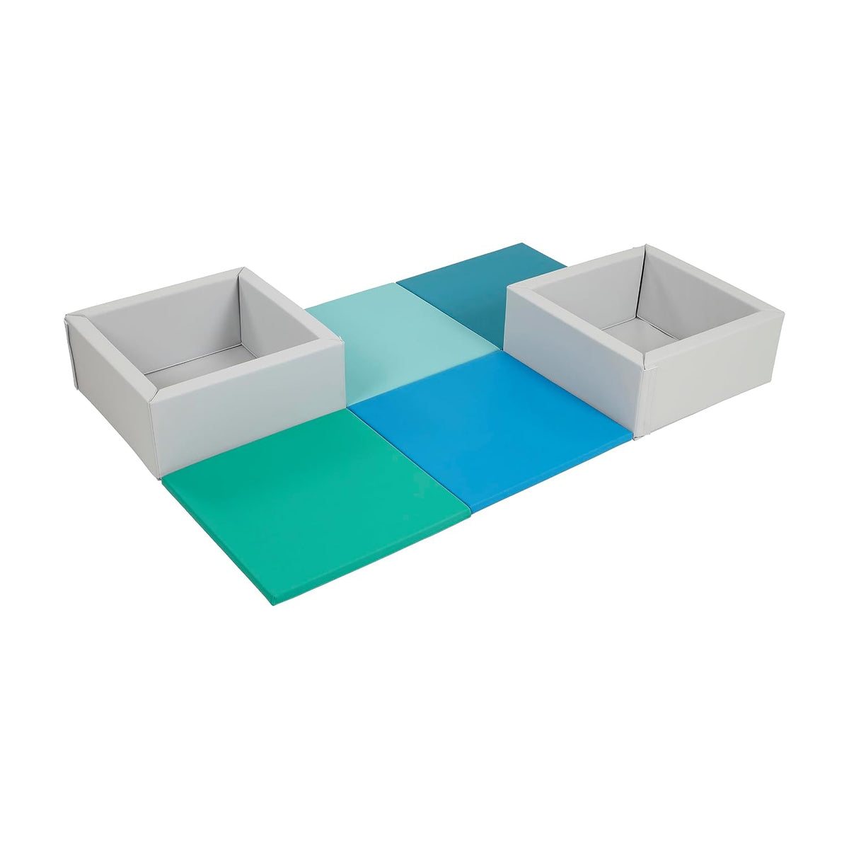 SoftZone Play Patch Activity Mat and Toy Bins, Beginner Playset, Assorted, 6-Piece