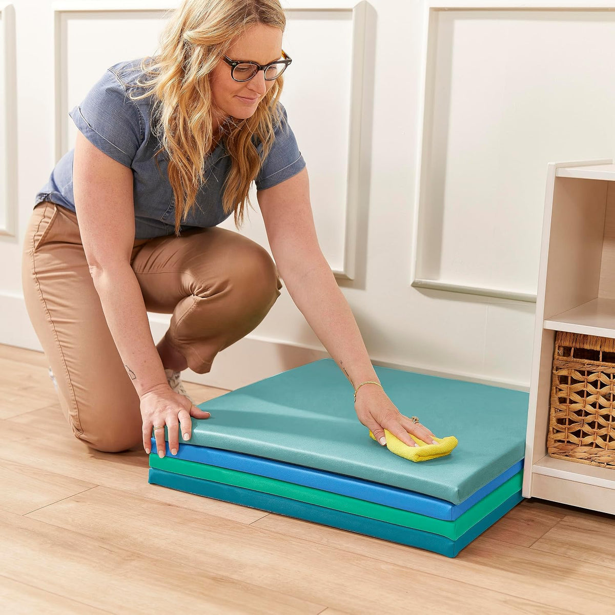 SoftZone Play Patch Activity Mat and Toy Bins, Beginner Playset, Assorted, 6-Piece