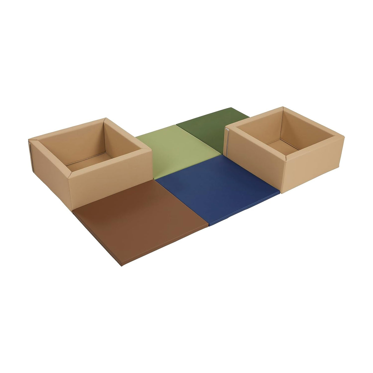 SoftZone Play Patch Activity Mat and Toy Bins, Beginner Playset, Assorted, 6-Piece