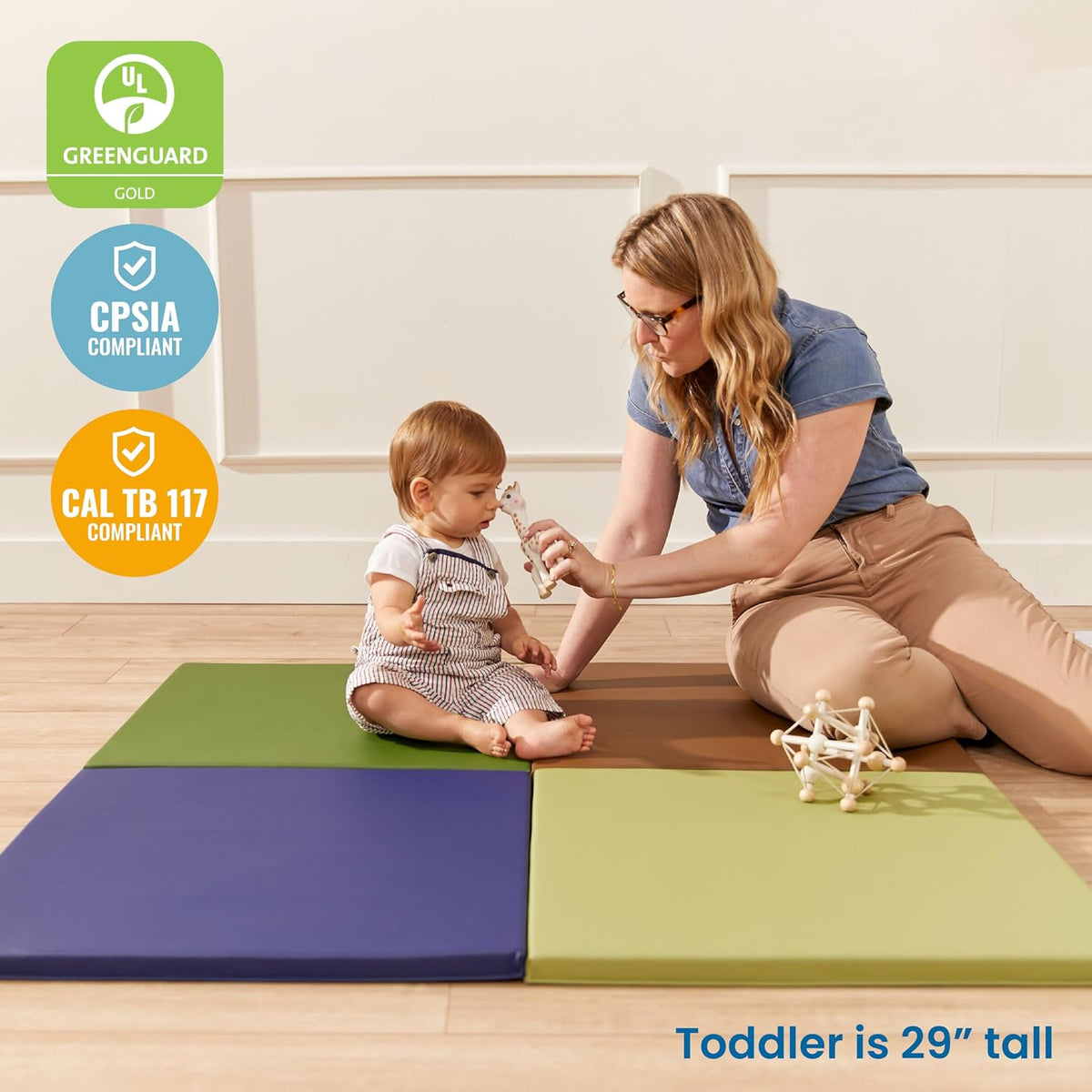 SoftZone Play Patch Activity Mat and Toy Bins, Beginner Playset, Assorted, 6-Piece