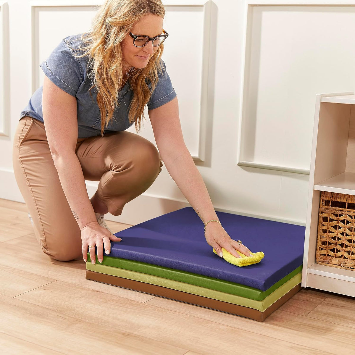 SoftZone Play Patch Activity Mat and Toy Bins, Beginner Playset, Assorted, 6-Piece