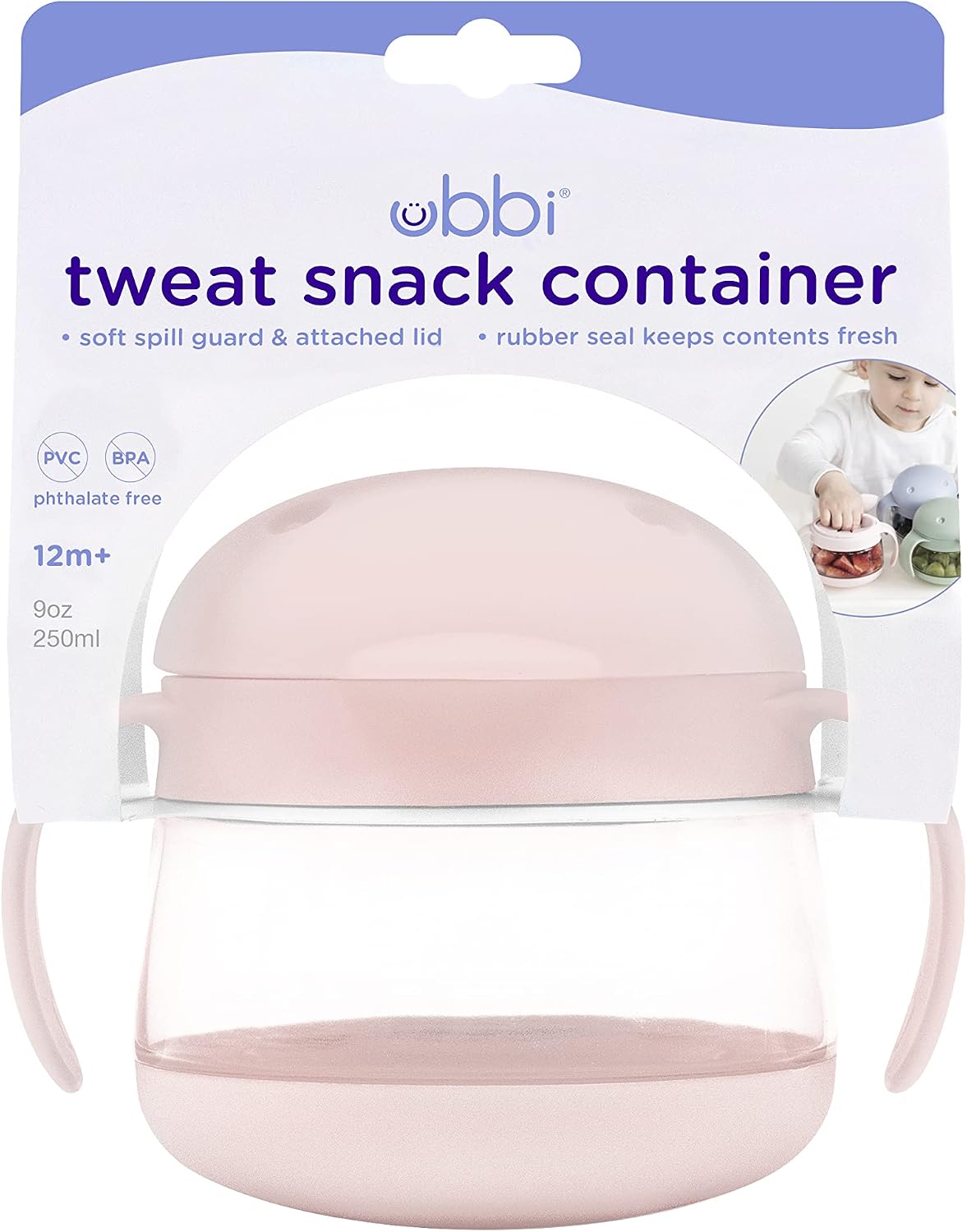 Tweat Snack Container for Kids & Toddlers, Blush Pink
