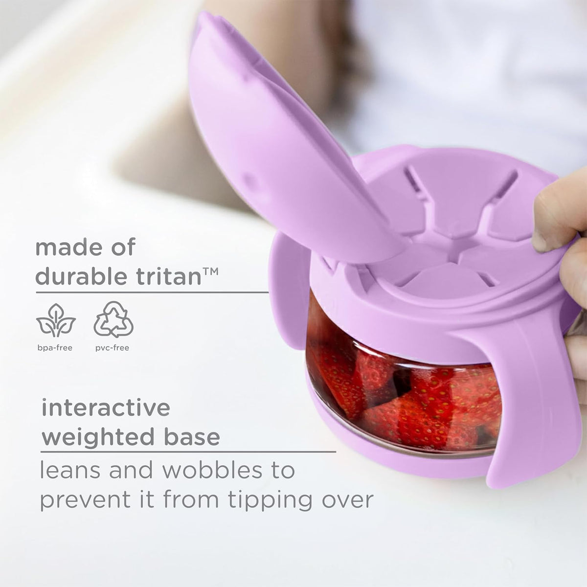 Tweat Snack Container for Kids & Toddlers, Blush Pink
