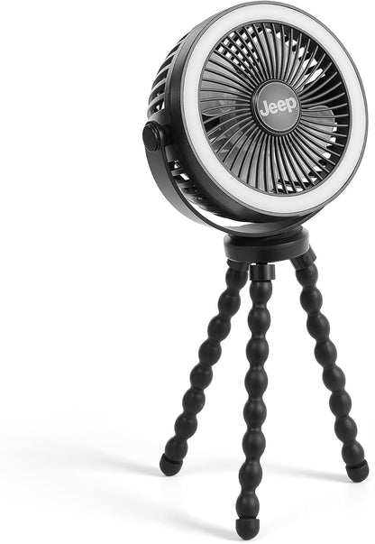 Jeep Portable LED Stroller Fan with Light & Flexible Legs