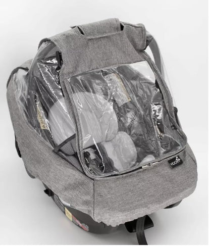 Universal Car Seat Rain Cover with Bug Net, Clear Window, Breathable Vents, Waterproof Zipper, for Infant Car Seats