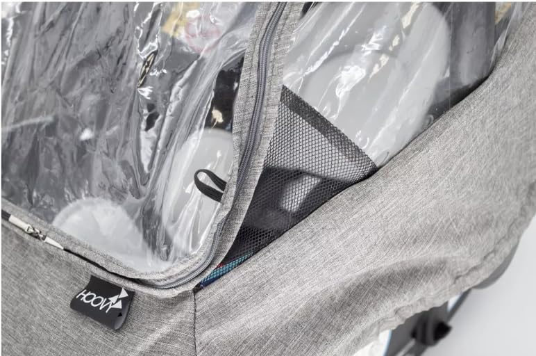 Universal Car Seat Rain Cover with Bug Net, Clear Window, Breathable Vents, Waterproof Zipper, for Infant Car Seats