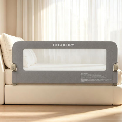 Bed Rail for Toddlers, 71IN Baby Bed Rail Guard Folding Up, Child Safety Side Railing Guards with Reinforced Anchor Bed, No-Tool Setup.