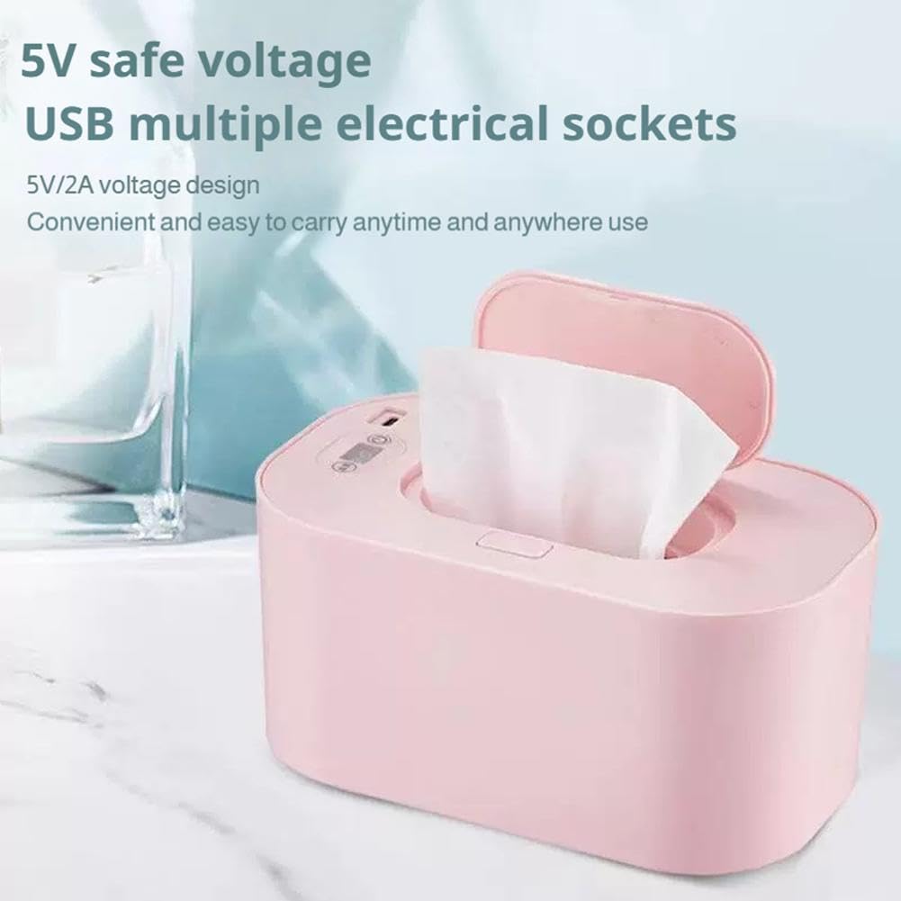 Baby Wipe Warmer,New Portable Large Capacity Wipes Warmer Dispenser with LED Display,Adjustable Baby Wet Wipes Holder,Evenly Overall Heating for Home Car Travel Use