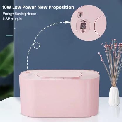 Baby Wipe Warmer,New Portable Large Capacity Wipes Warmer Dispenser with LED Display,Adjustable Baby Wet Wipes Holder,Evenly Overall Heating for Home Car Travel Use