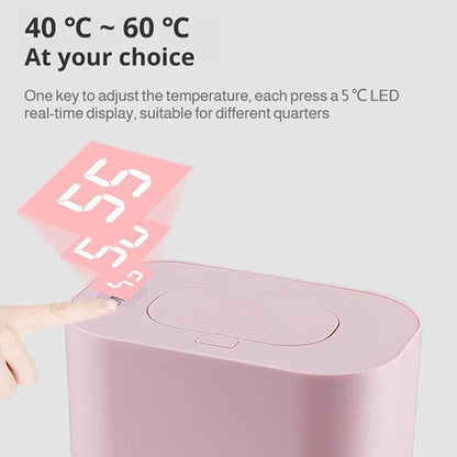 Baby Wipe Warmer,New Portable Large Capacity Wipes Warmer Dispenser with LED Display,Adjustable Baby Wet Wipes Holder,Evenly Overall Heating for Home Car Travel Use