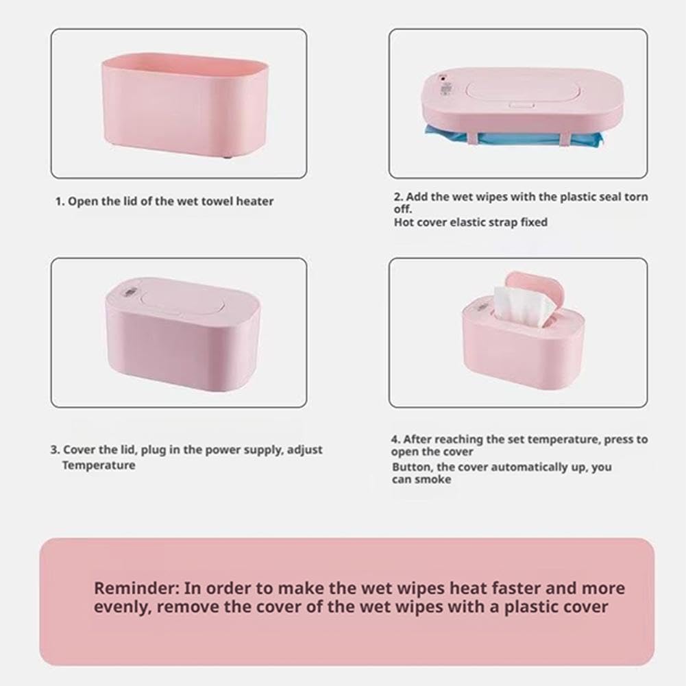 Baby Wipe Warmer,New Portable Large Capacity Wipes Warmer Dispenser with LED Display,Adjustable Baby Wet Wipes Holder,Evenly Overall Heating for Home Car Travel Use