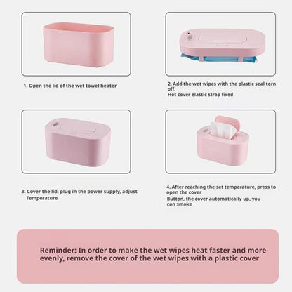 Baby Wipe Warmer,New Portable Large Capacity Wipes Warmer Dispenser with LED Display,Adjustable Baby Wet Wipes Holder,Evenly Overall Heating for Home Car Travel Use