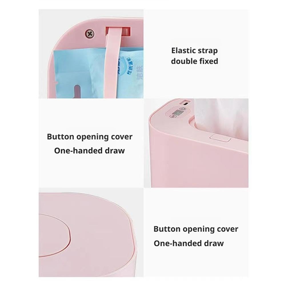 Baby Wipe Warmer,New Portable Large Capacity Wipes Warmer Dispenser with LED Display,Adjustable Baby Wet Wipes Holder,Evenly Overall Heating for Home Car Travel Use
