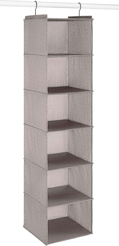 5 Section Closet Organizer - Hanging Shelves with Sturdy Metal Frame