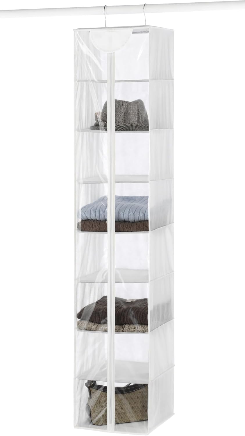 5 Section Closet Organizer - Hanging Shelves with Sturdy Metal Frame