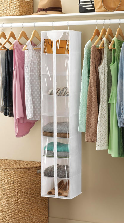5 Section Closet Organizer - Hanging Shelves with Sturdy Metal Frame