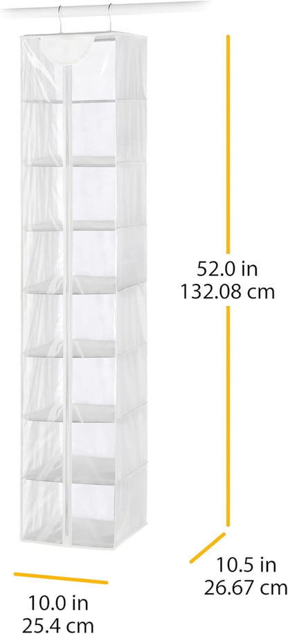 5 Section Closet Organizer - Hanging Shelves with Sturdy Metal Frame