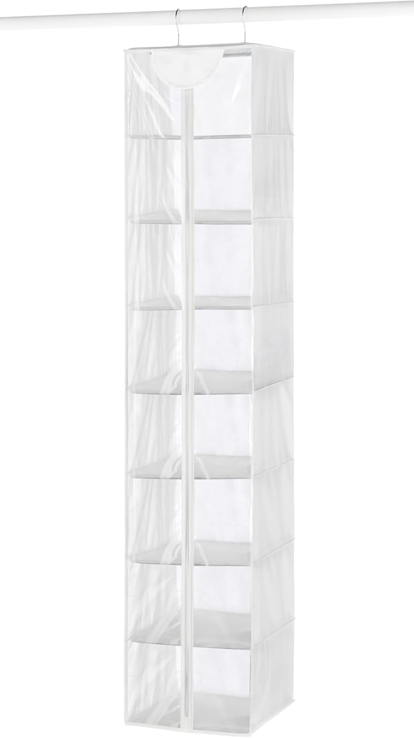 5 Section Closet Organizer - Hanging Shelves with Sturdy Metal Frame