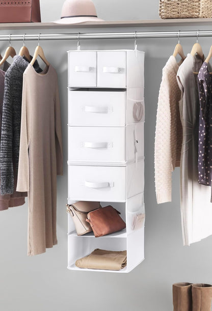 5 Section Closet Organizer - Hanging Shelves with Sturdy Metal Frame