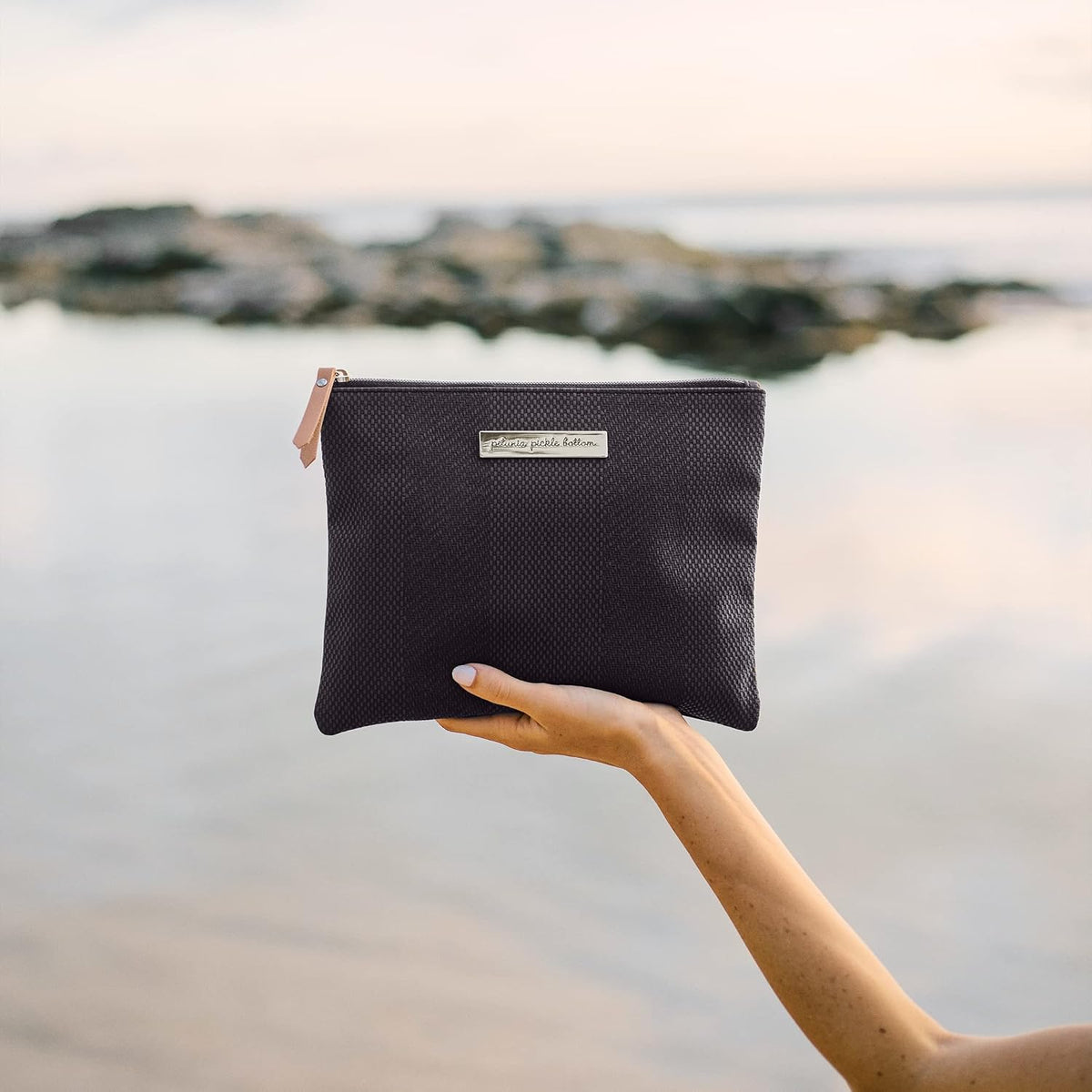 Organizer Trio, Zip-Close Pouches, 3 Sizes, For Diaper Bag, Stroller, Travel Bag, Carry Alone, Carbon Cable Stitch