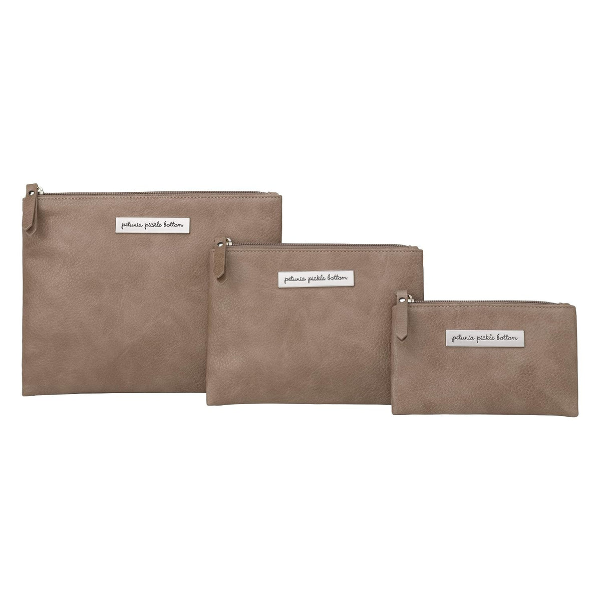 Organizer Trio, Zip-Close Pouches, 3 Sizes, For Diaper Bag, Stroller, Travel Bag, Carry Alone, Carbon Cable Stitch