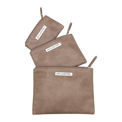 Organizer Trio, Zip-Close Pouches, 3 Sizes, For Diaper Bag, Stroller, Travel Bag, Carry Alone, Carbon Cable Stitch