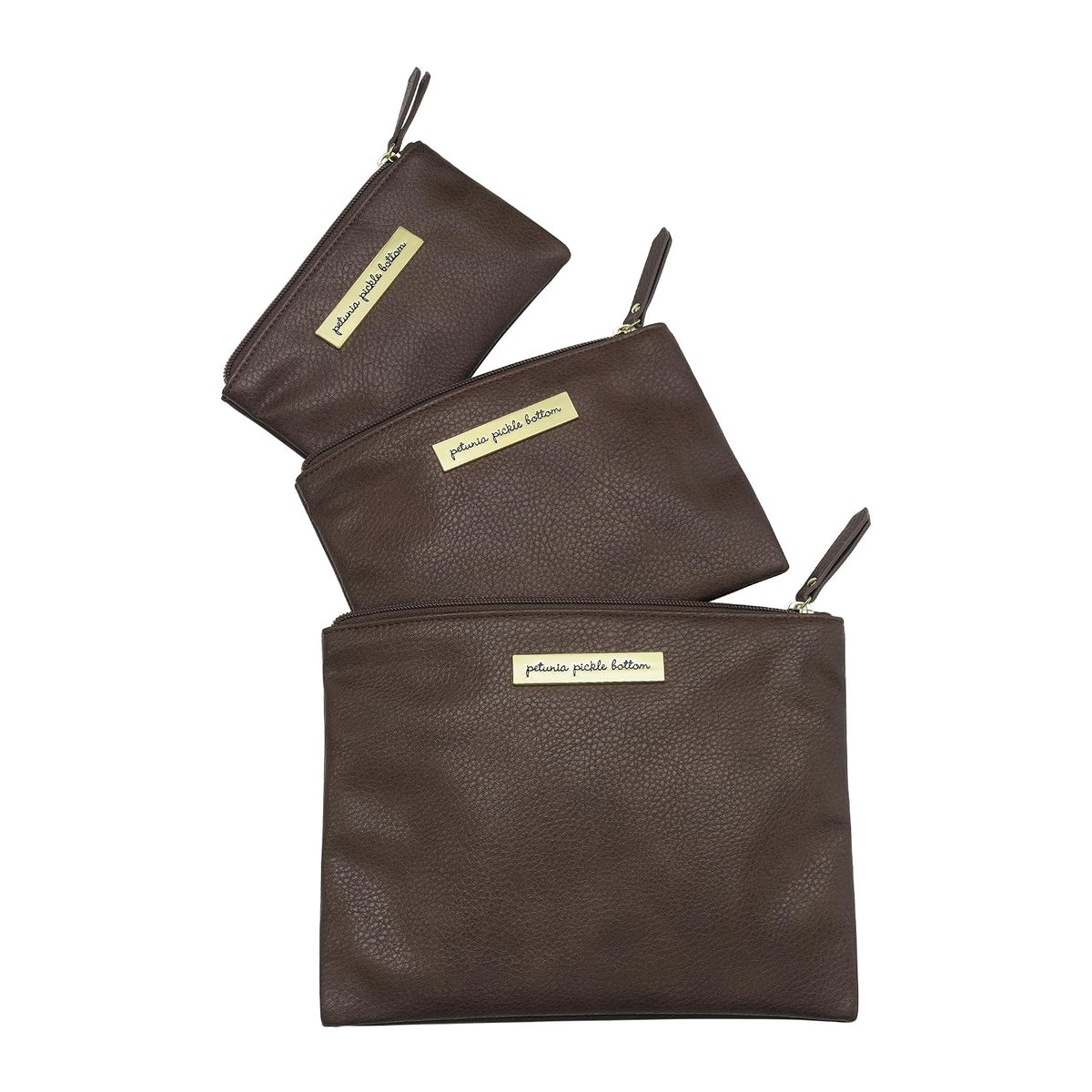 Organizer Trio, Zip-Close Pouches, 3 Sizes, For Diaper Bag, Stroller, Travel Bag, Carry Alone, Carbon Cable Stitch