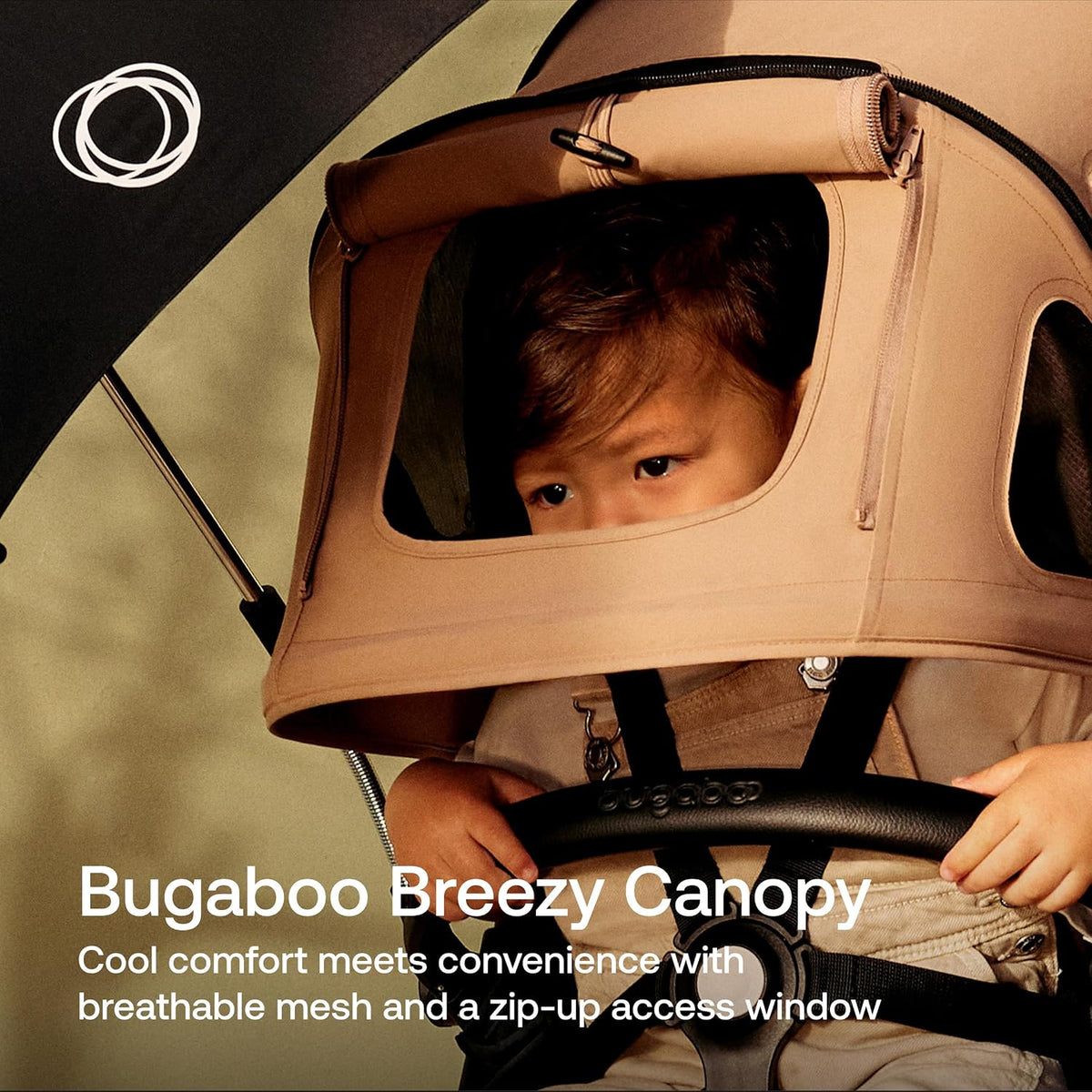 Breezy Sun Canopy with Mosquito Net for Donkey Strollers - Desert Taupe