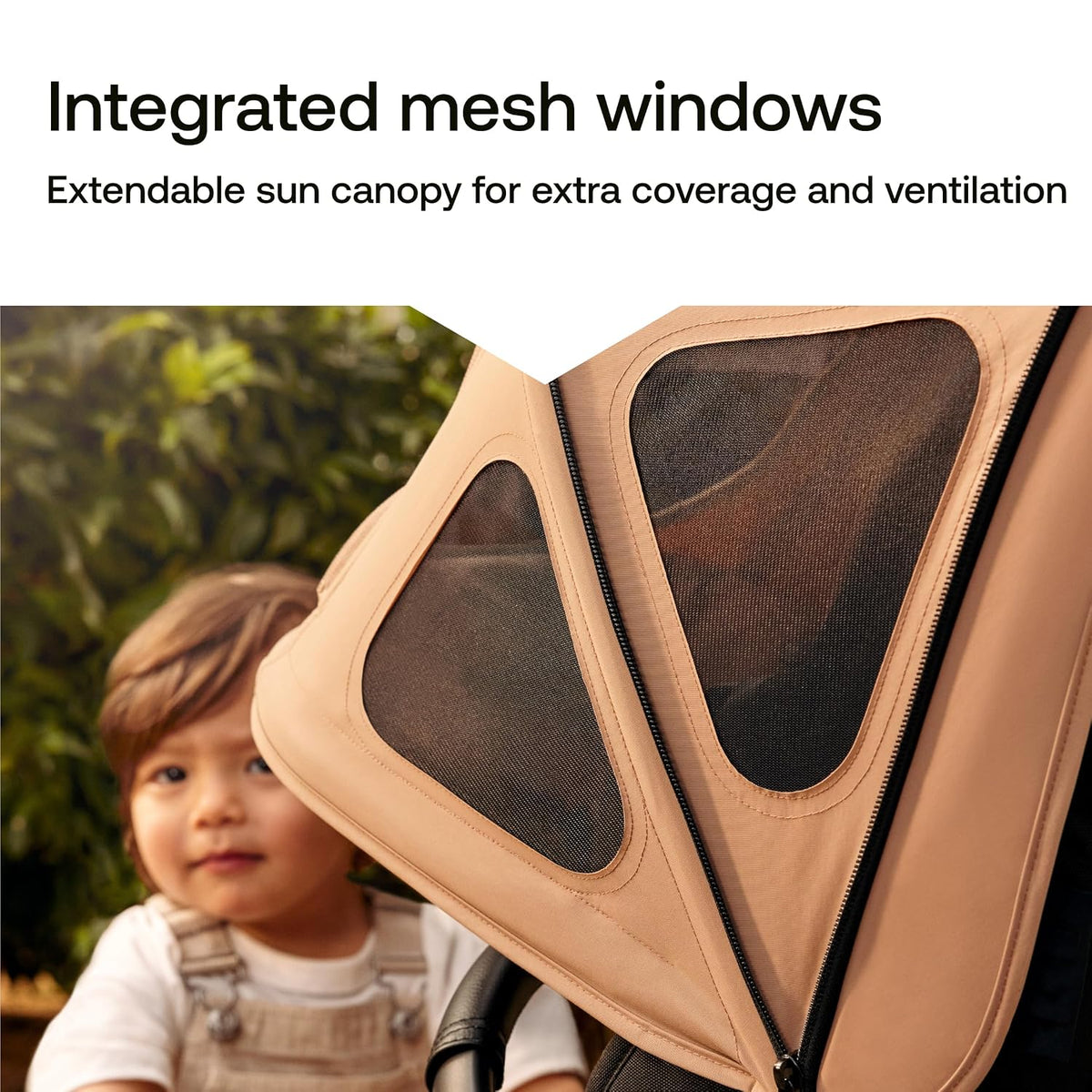 Breezy Sun Canopy with Mosquito Net for Donkey Strollers - Desert Taupe