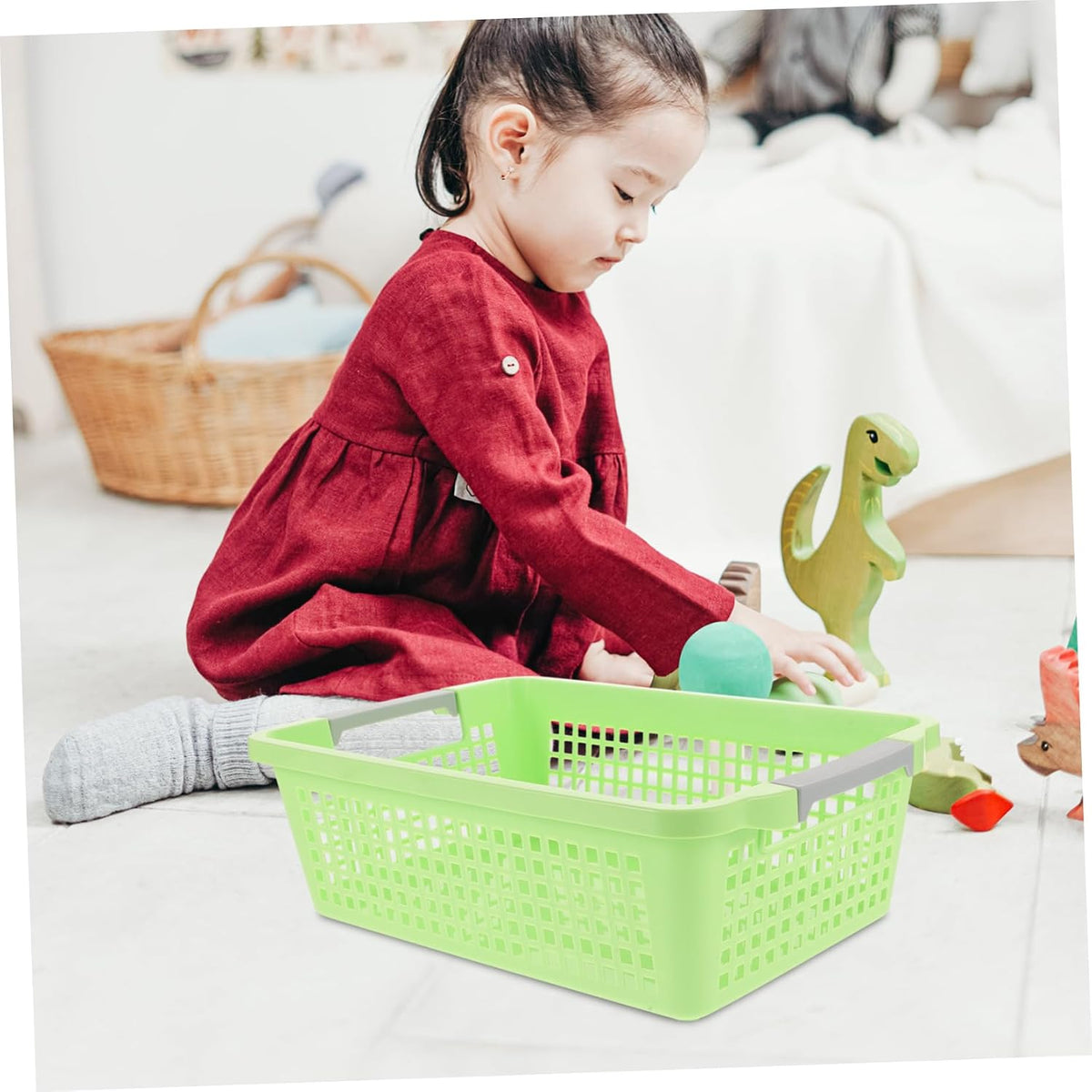 Clothes Storage Basket Home Storage Container Toy Organizer Baskets for Shelves Lid