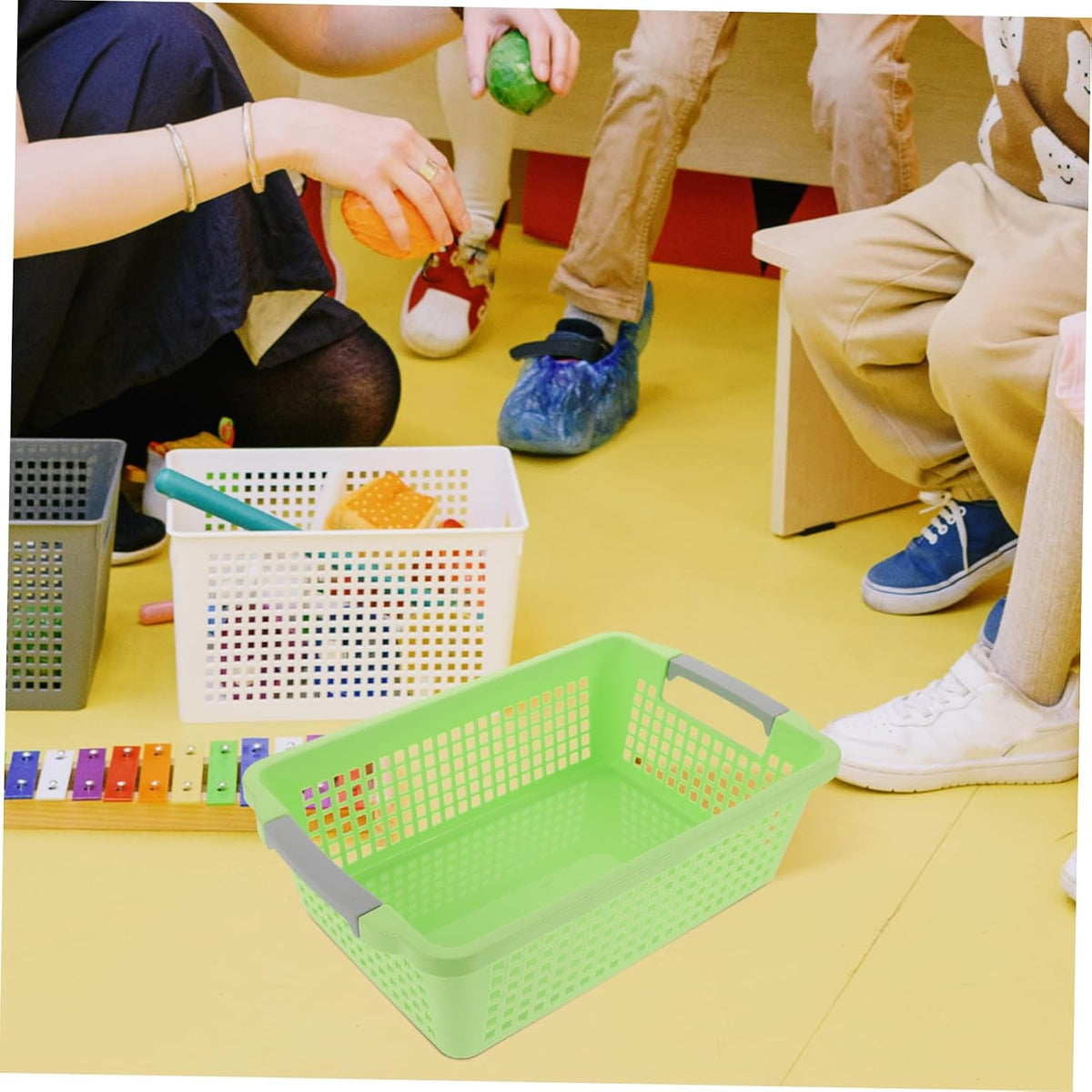 Clothes Storage Basket Home Storage Container Toy Organizer Baskets for Shelves Lid
