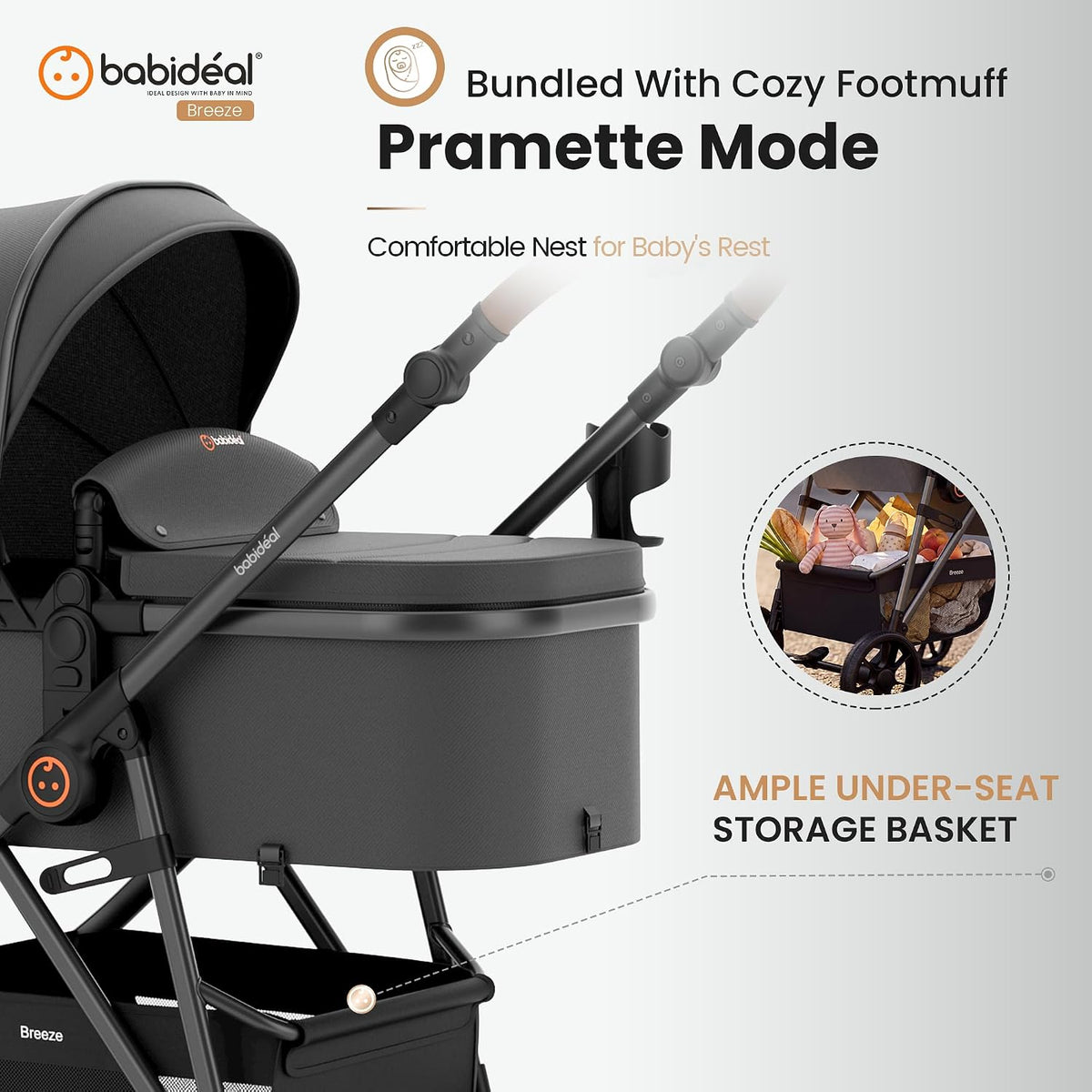 Baby Stroller for Newborn and Toddler,One-Hand Fold