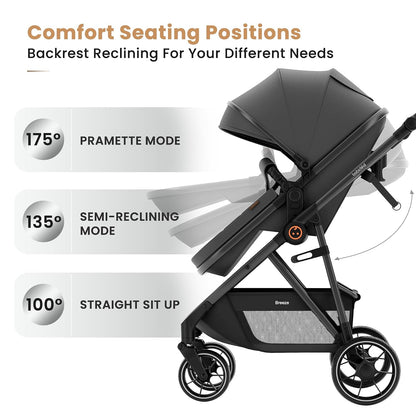 Baby Stroller for Newborn and Toddler,One-Hand Fold