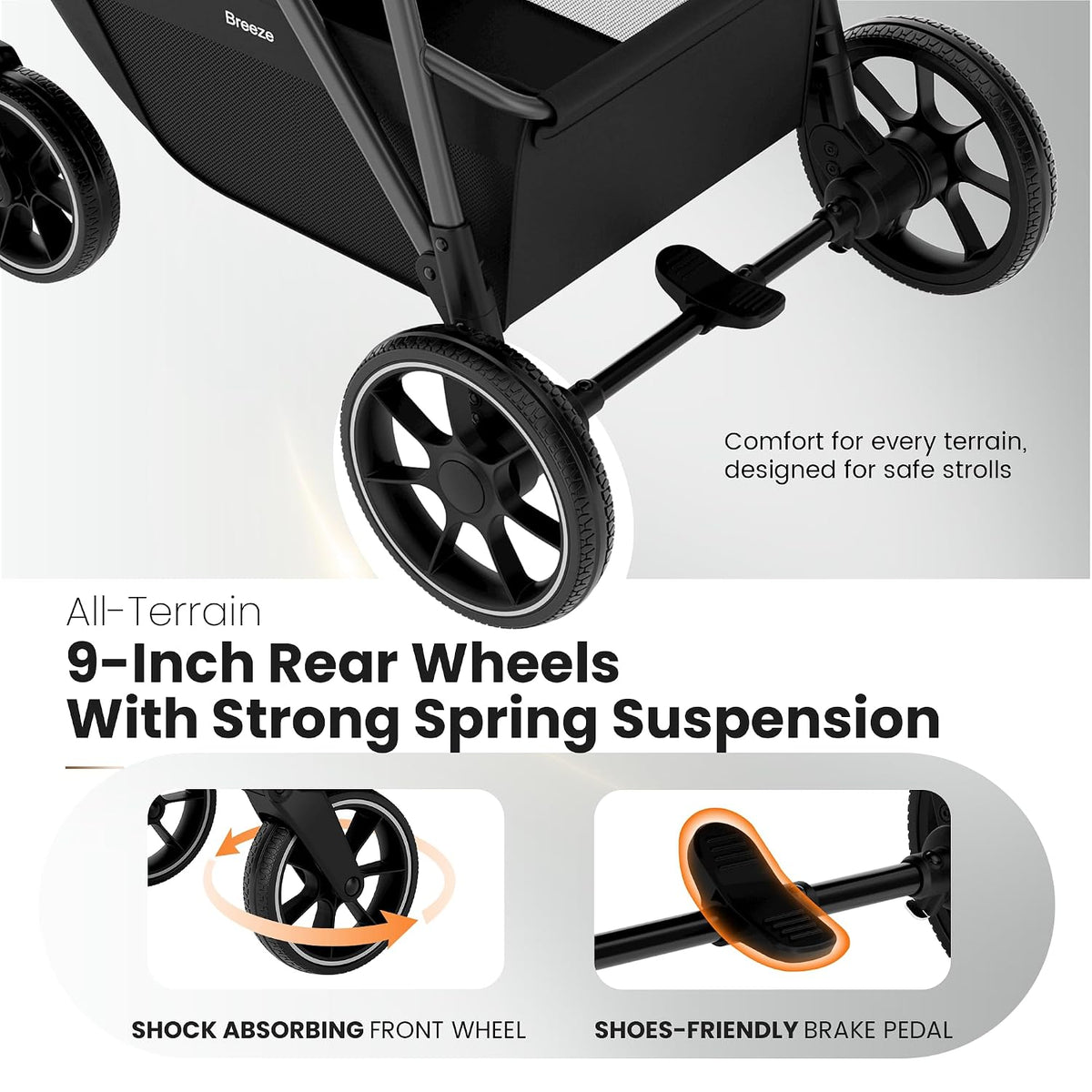 Baby Stroller for Newborn and Toddler,One-Hand Fold