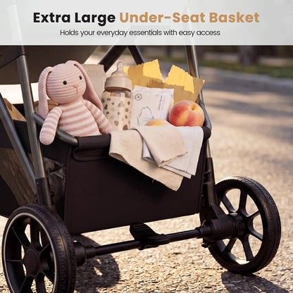 Baby Stroller for Newborn and Toddler,One-Hand Fold