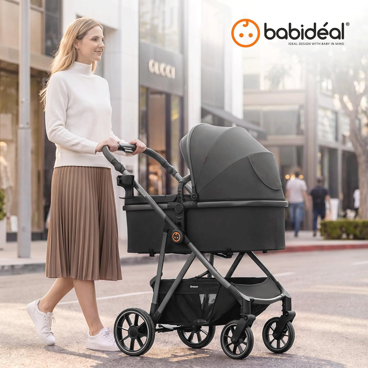 Baby Stroller for Newborn and Toddler,One-Hand Fold
