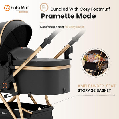Baby Stroller for Newborn and Toddler,One-Hand Fold