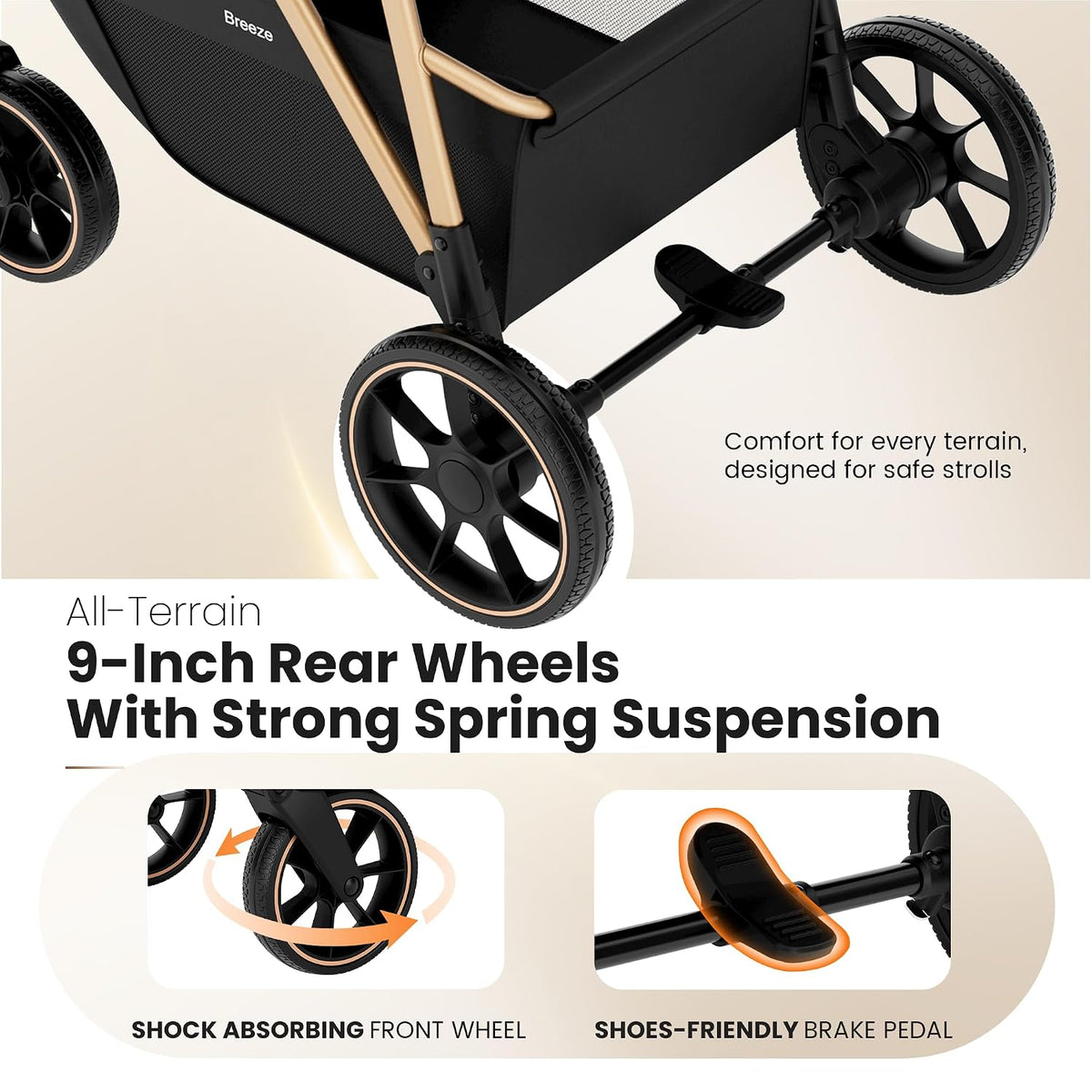 Baby Stroller for Newborn and Toddler,One-Hand Fold