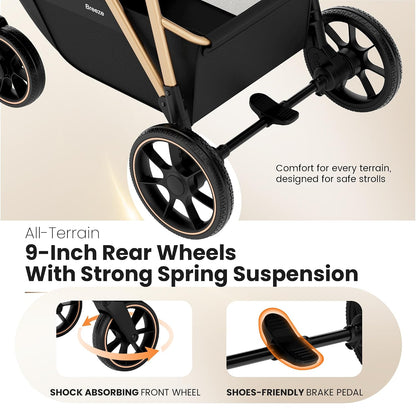 Baby Stroller for Newborn and Toddler,One-Hand Fold