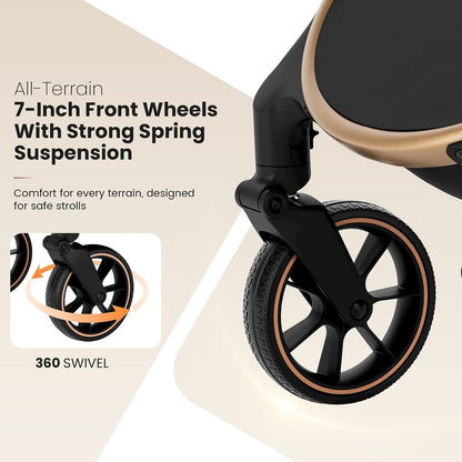 Baby Stroller for Newborn and Toddler,One-Hand Fold