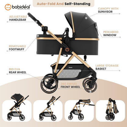 Baby Stroller for Newborn and Toddler,One-Hand Fold