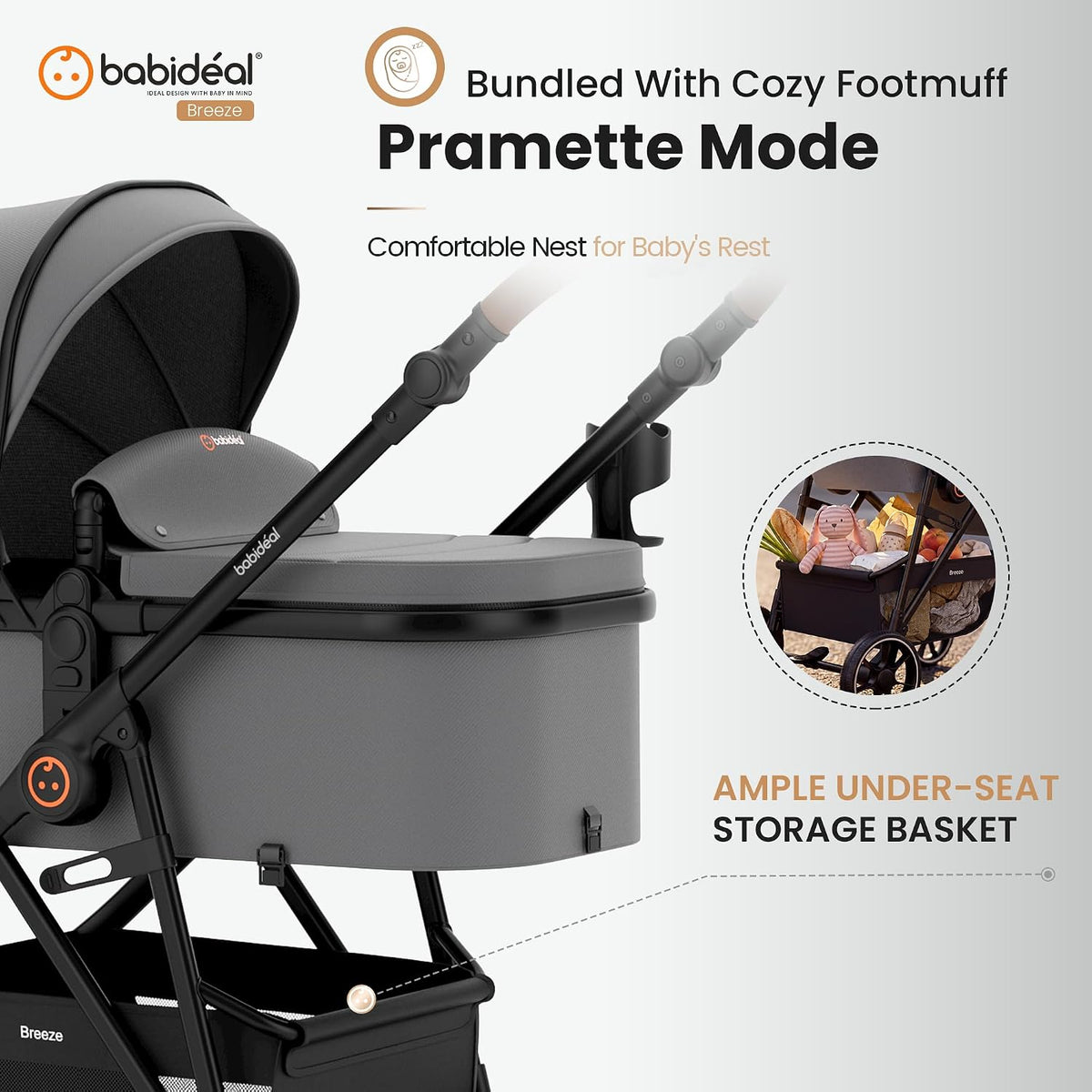 Baby Stroller for Newborn and Toddler,One-Hand Fold
